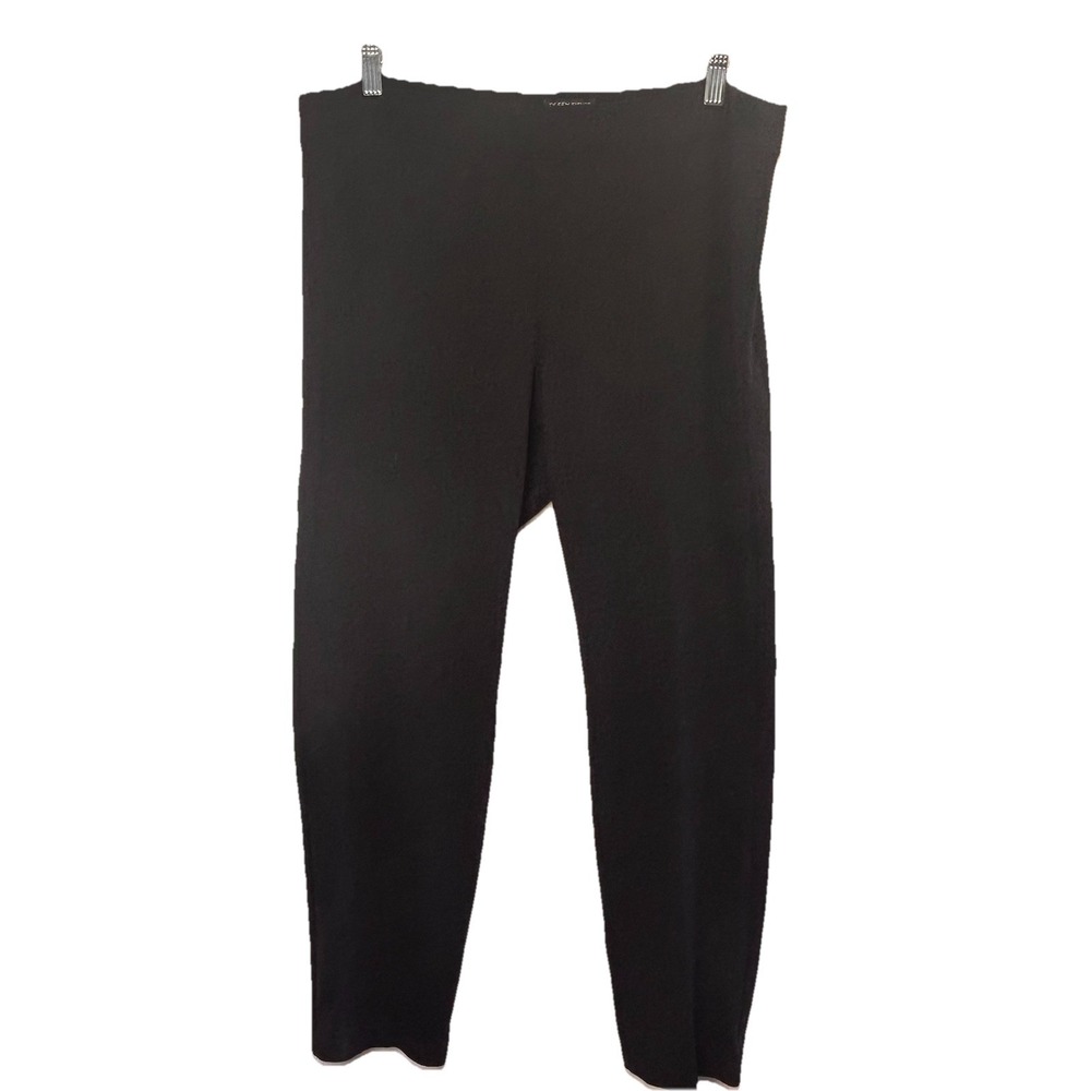 Eileen Fisher Black Tencel Lyocell ElasticWaist Straight Leg Pants M Pull On EUC